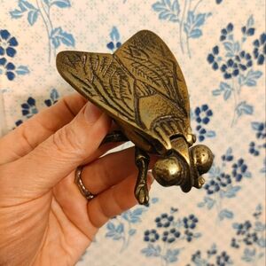 Cute Vintage Brass Fly Figurine Trinket
